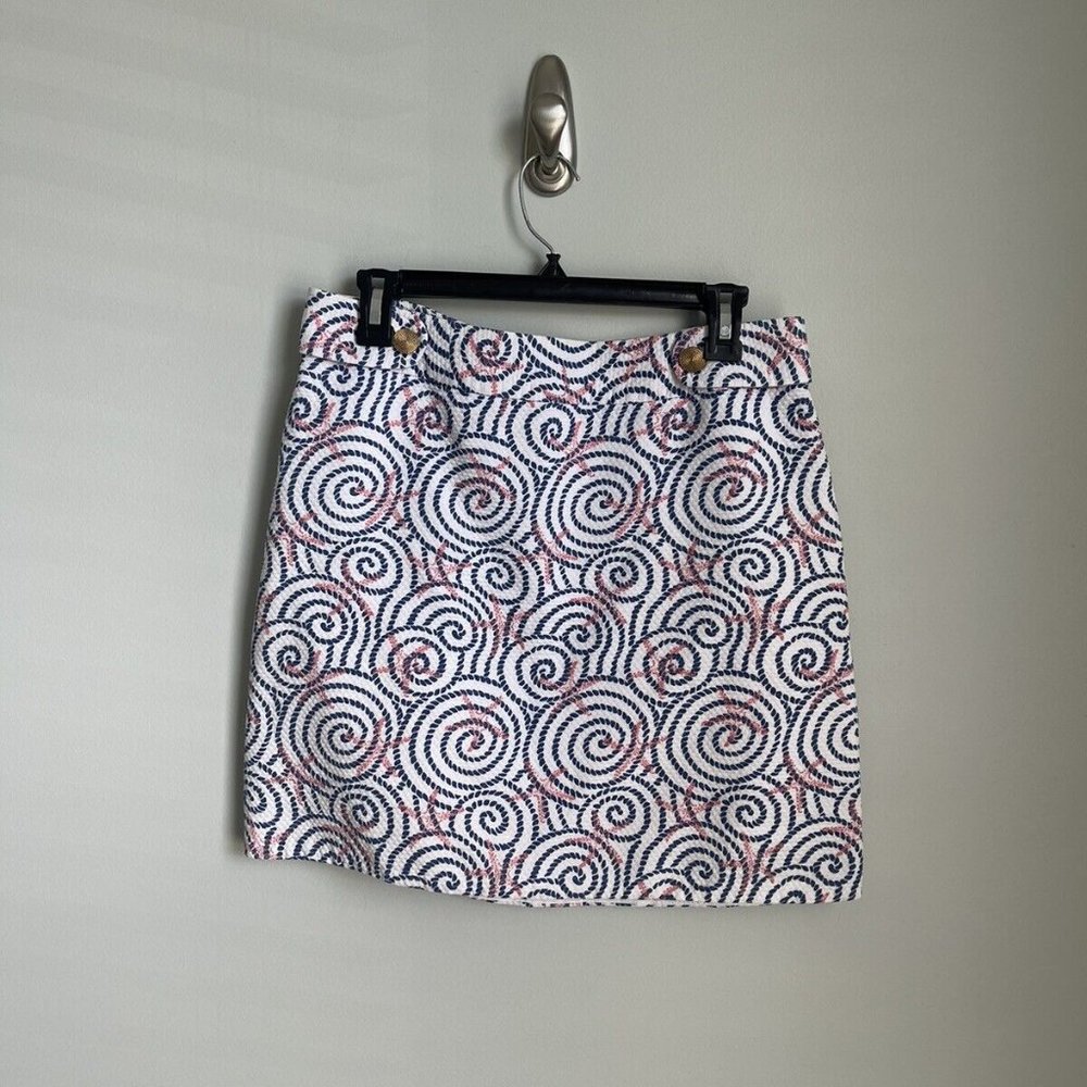 Vineyard Vines White Pink Blue Starfish Nautical Lined Skirt